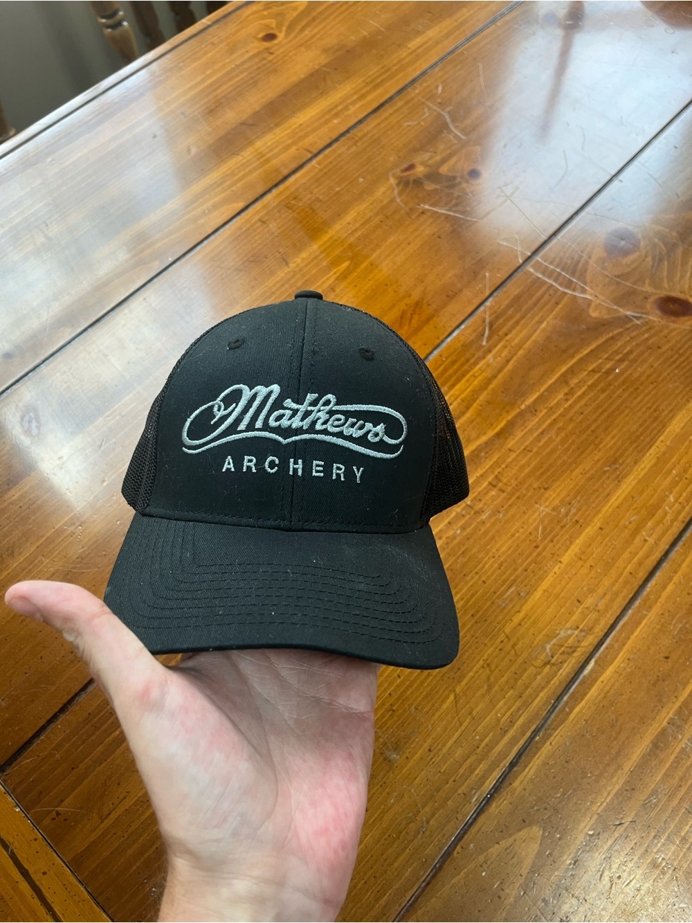 Mathews Archery Black Snapback Trucker Hat Mesh Cap OSFM